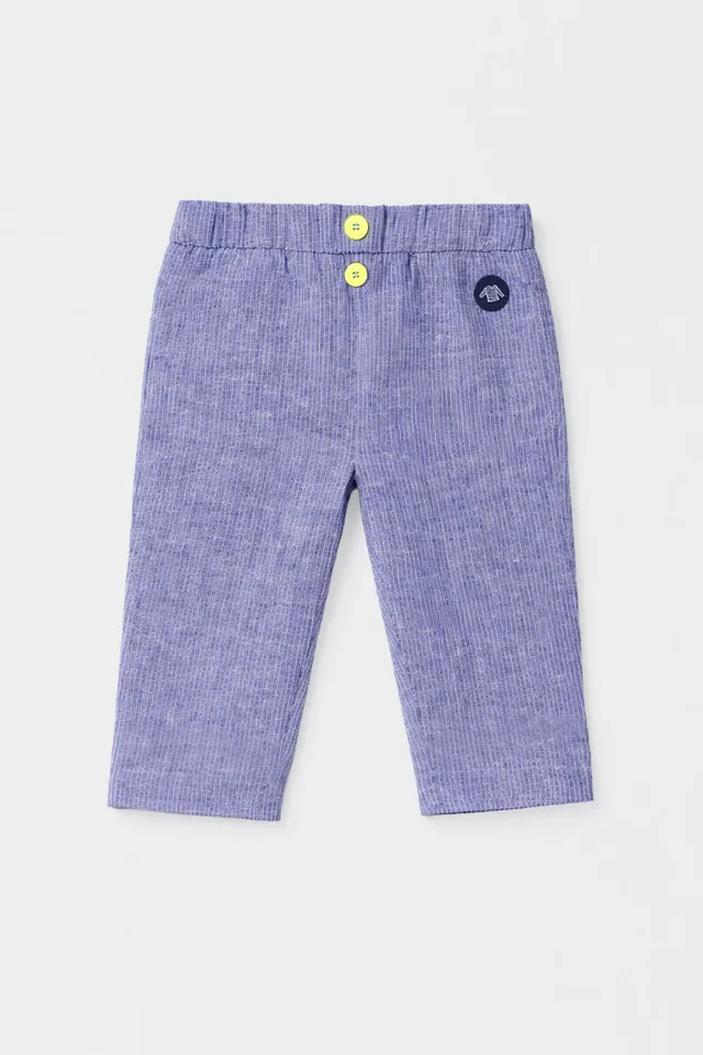armor-lux-pantalon-baby-coton-et-lin-fines-rayures image 1