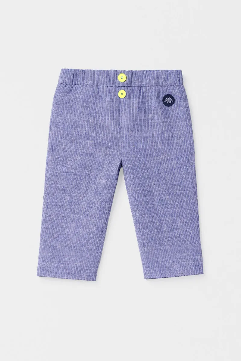 armor-lux-pantalon-baby-coton-et-lin-fines-rayures image 1