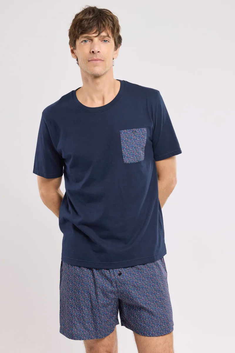 armor-lux-pyjama-short-homme-coton-t-shirt-short image 1