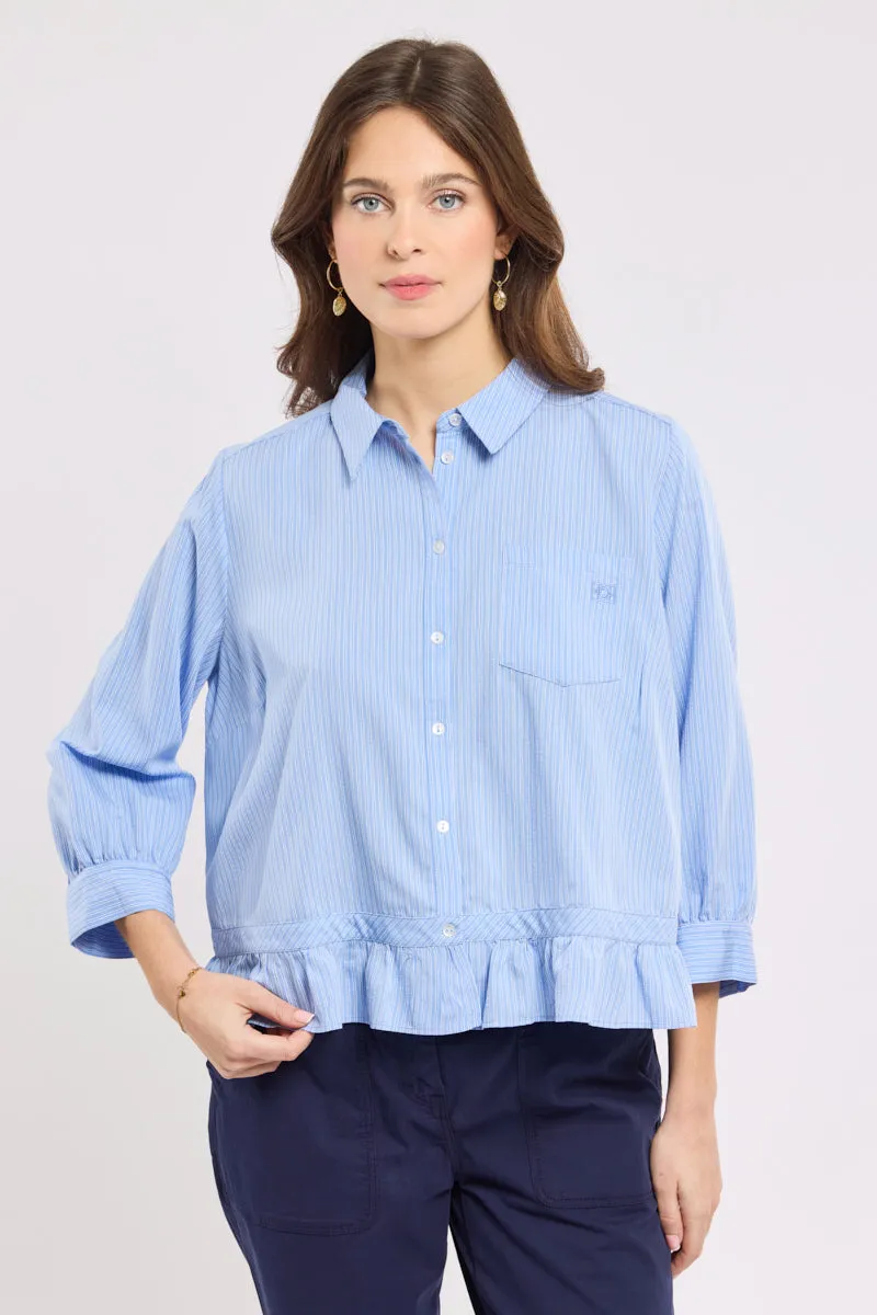armor-lux-chemise-volants-deauville-fines-rayures-femme image 1