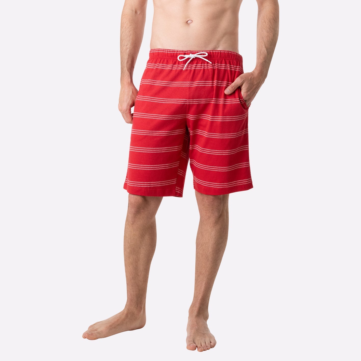 eminence-nautique-pyjama-court-homme-col-t-marine-rouge image 4