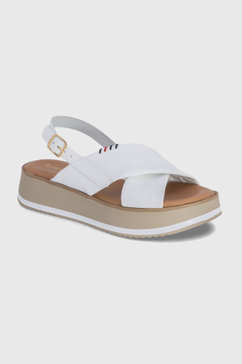 armor-lux-sandales-compens-es-plage-cuir-blanc image 1