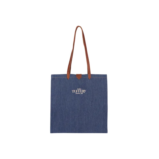 atelier-tuffery-tote-bag-jean-brut-et-cuir-v-ritable image 1