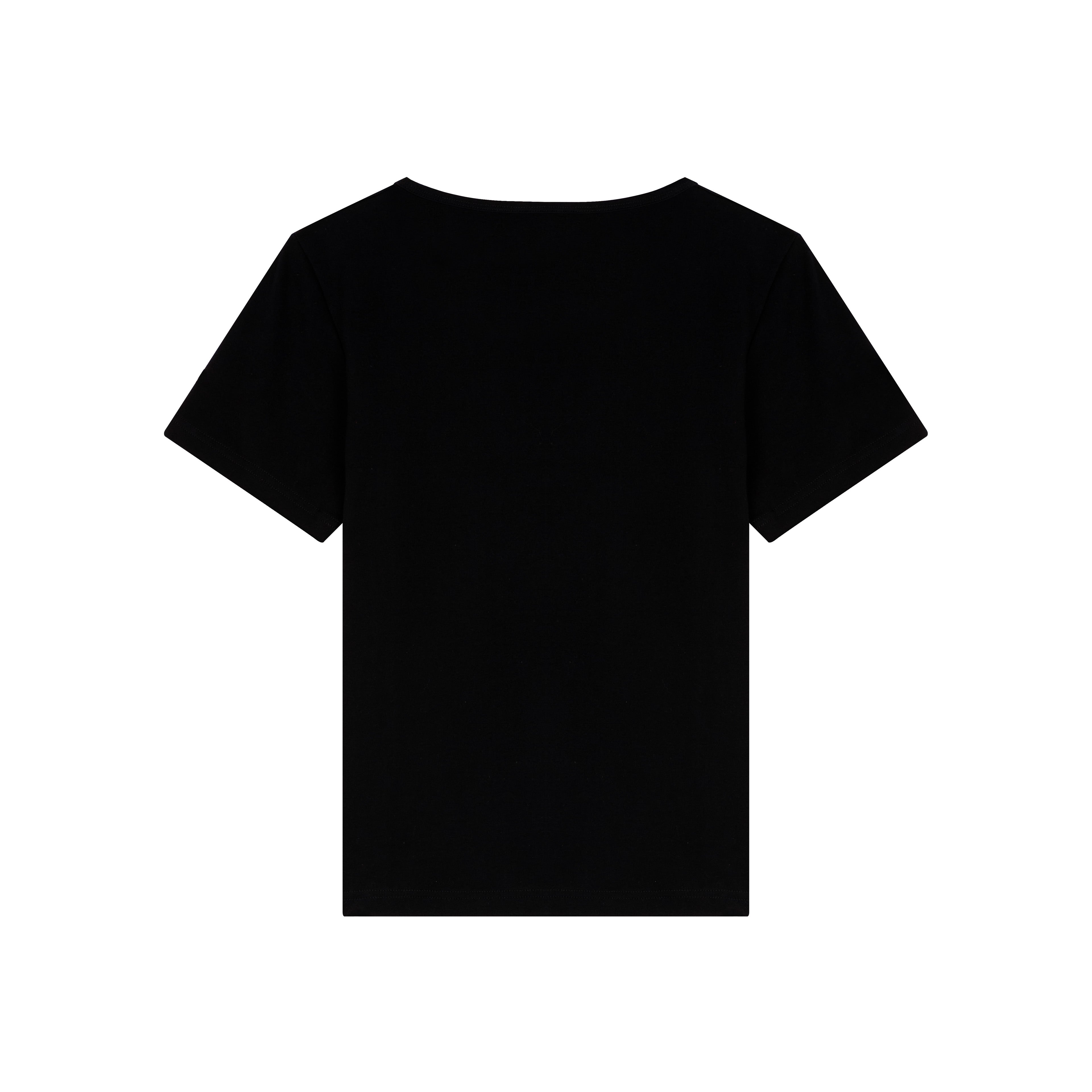atelier-tuffery-t-shirt-femme-noir-coton-bio-col-rond image 3