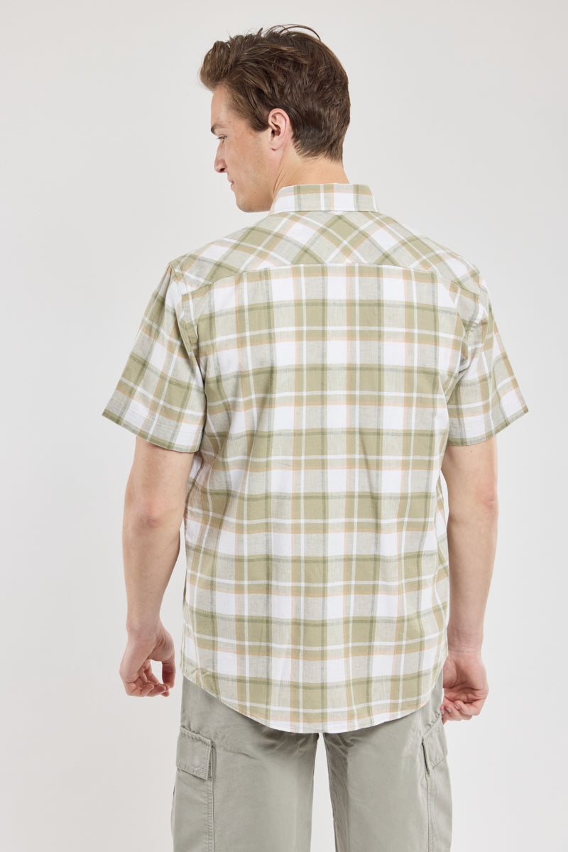 armor-lux-chemise-homme-manches-courtes-coton-lin-carreaux image 5