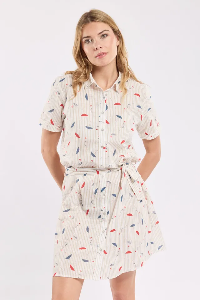 armor-lux-robe-chemise-femme-parasols-coton-deauville image 1