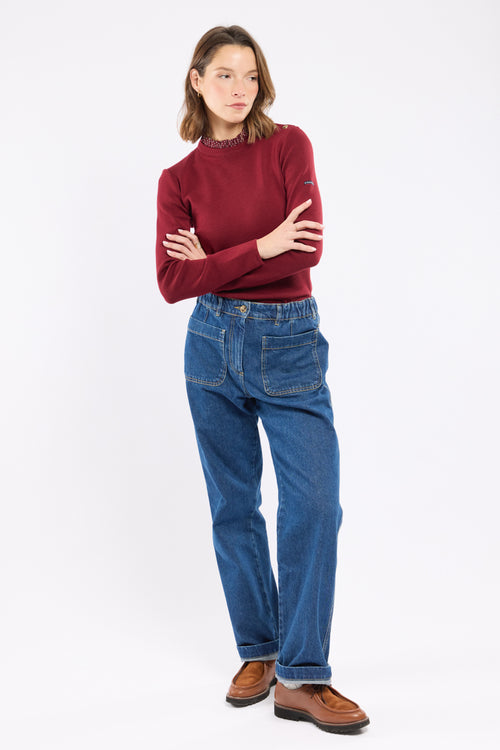 armor-lux-fouesnant-pull-femme-100-laine-col-imprim image 4