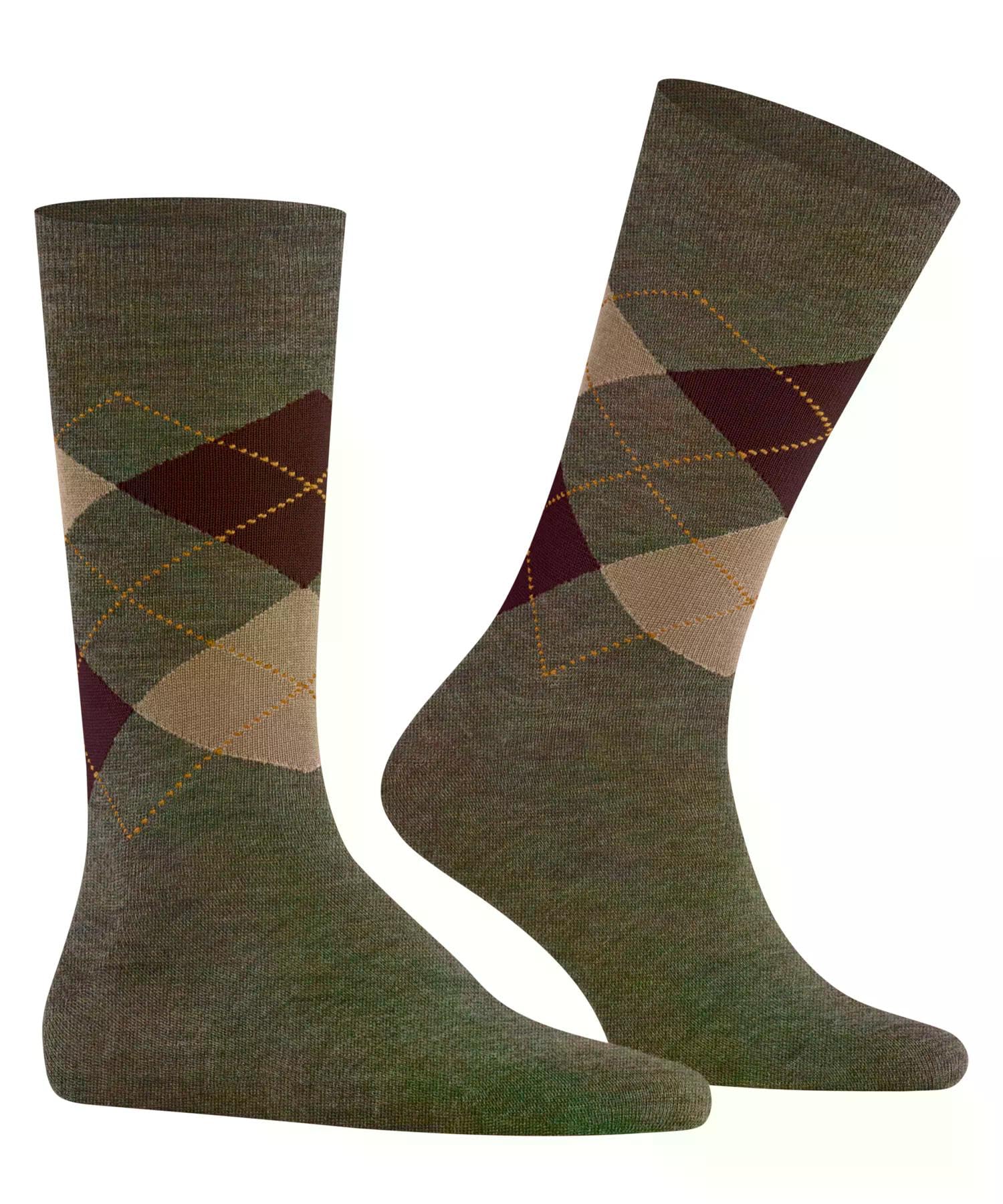 burlington-edinburgh-melange-chaussettes-homme-laine-argyle-vert-covert-7410-40- image 3