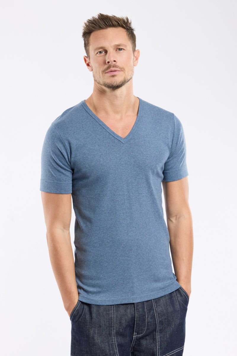 armor-lux-t-shirt-homme-col-v-coton-pais image 1