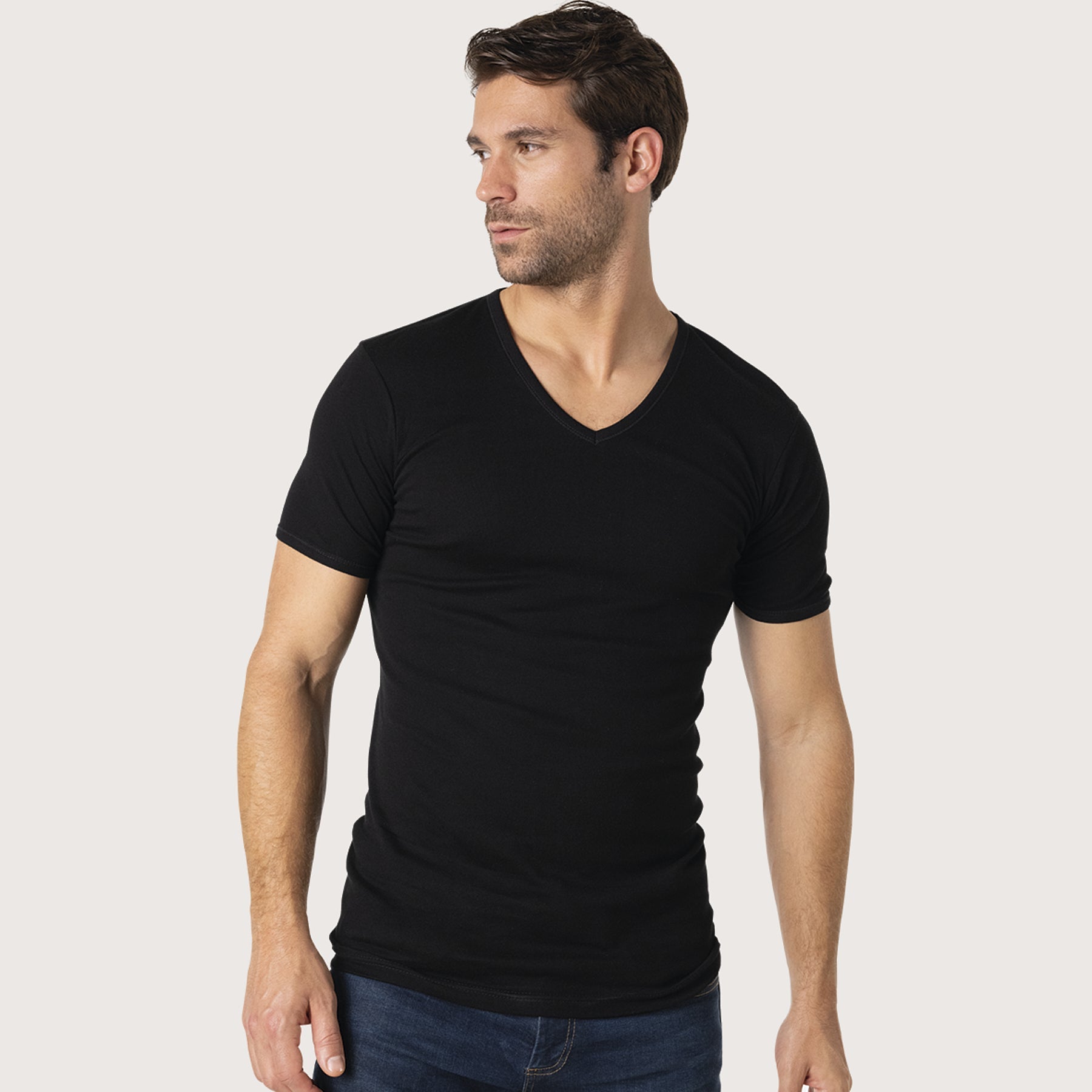 eminence-tee-shirt-col-v-pur-coton-premium-unisexe-noir image 2