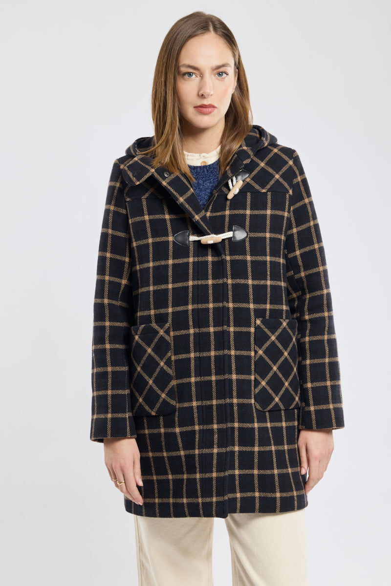 armor-lux-duffle-coat-carreaux-drap-de-laine-femme image 1
