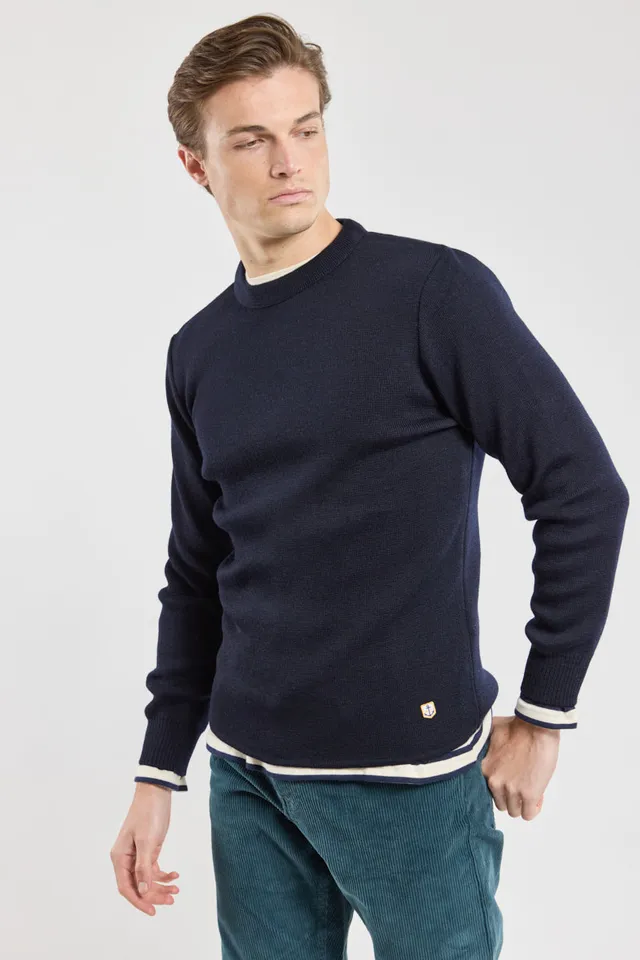 armor-lux-pull-brignogan-homme-100-laine-col-rond image 1
