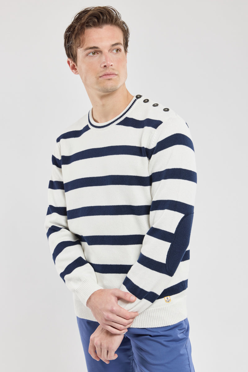 armor-lux-pull-marin-avec-coudi-res-h-ritage-coton-homme image 1