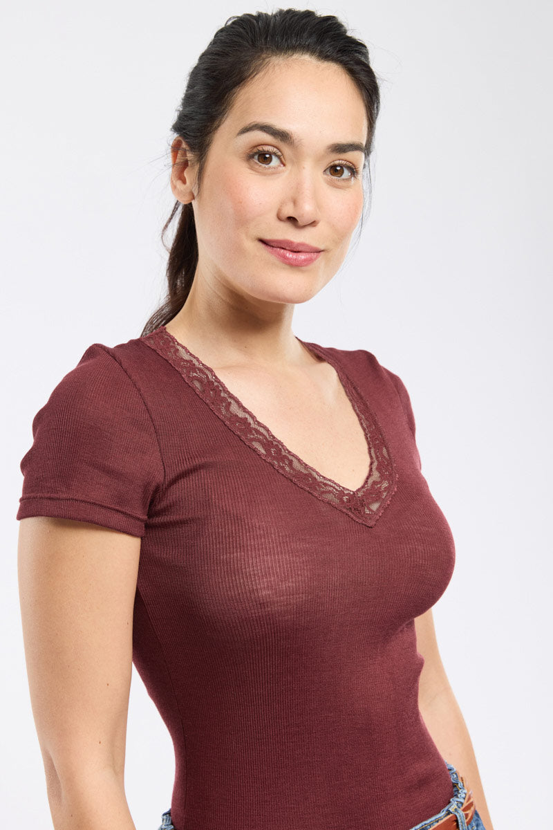 armor-lux-t-shirt-col-dentelle-femme-laine-et-soie image 2