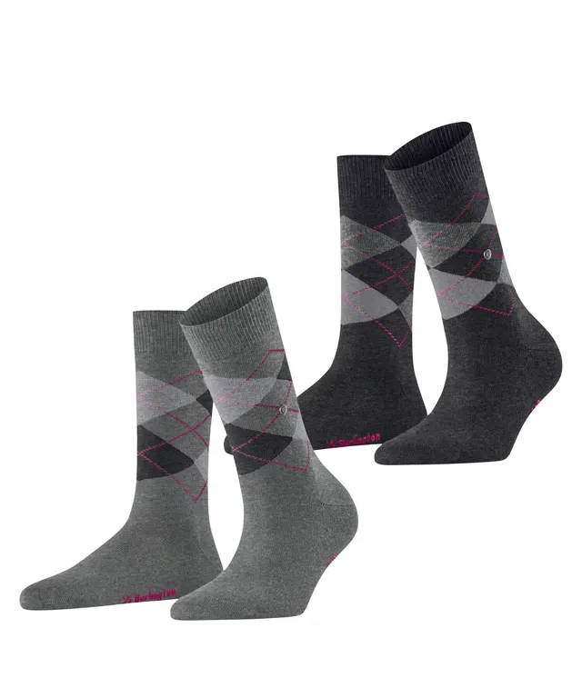 burlington-everyday-argyle-chaussettes-femme-coton-gris-x2-paires-36-41 image 1