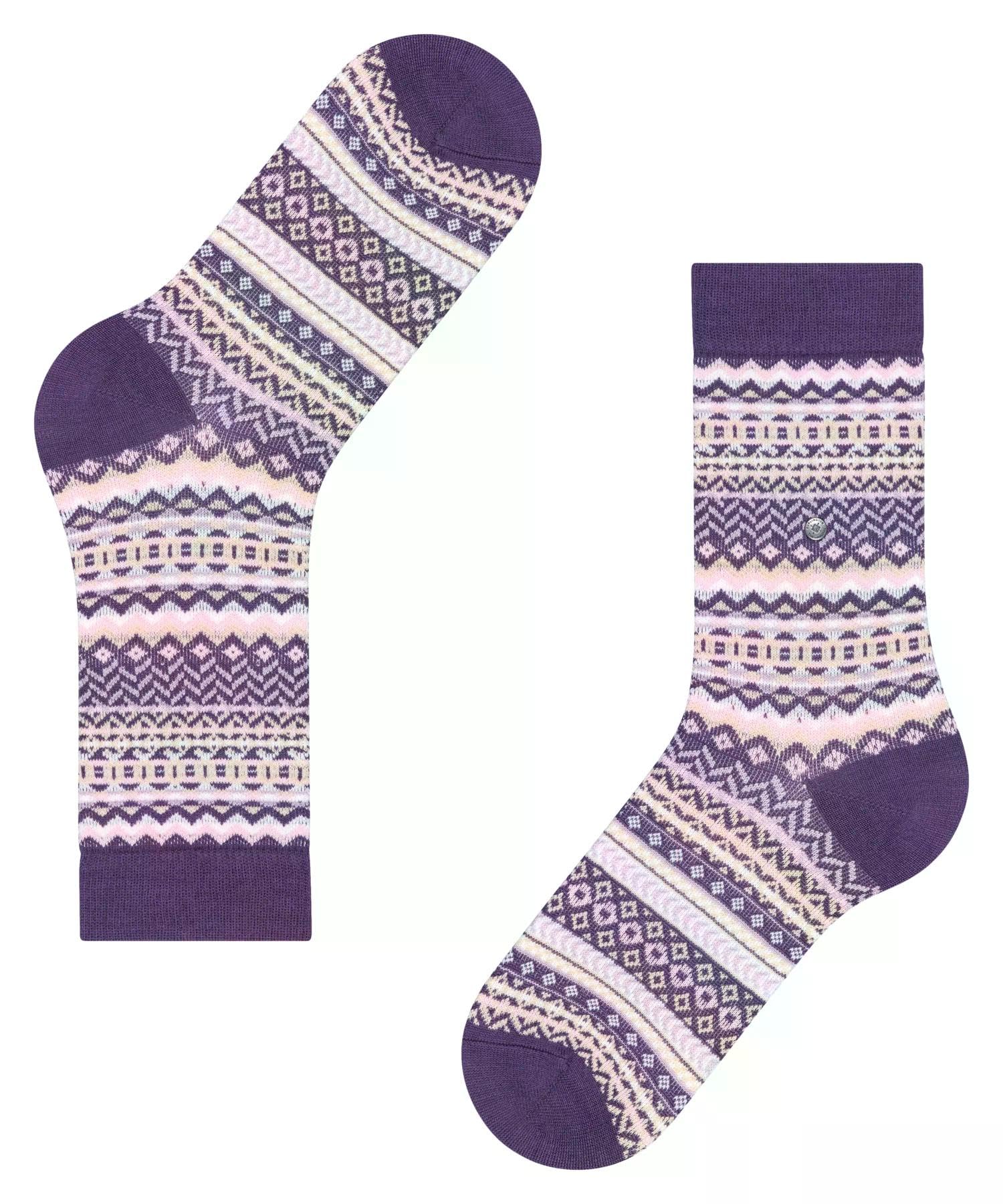 burlington-fair-isle-w-chaussettes-femme-laine-rouge-wineberry-8761-36-41 image 6