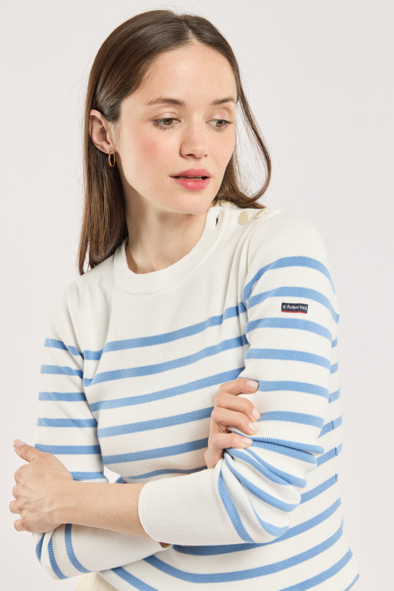 armor-lux-pull-marin-ray-femme-coton-col-rond image 2