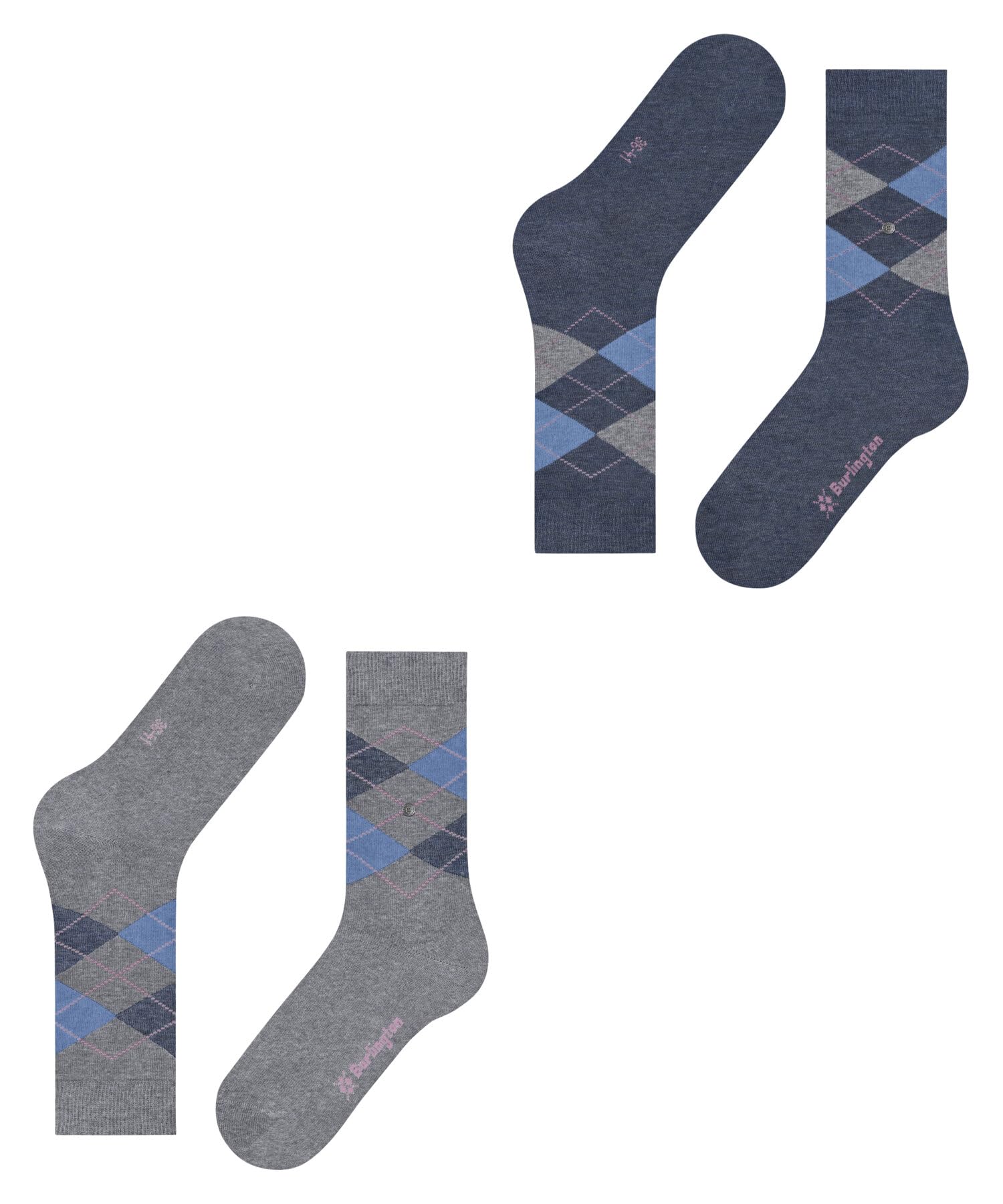 burlington-everyday-argyle-chaussettes-femme-coton-lot-de-2-gris-arctic-36-41 image 5