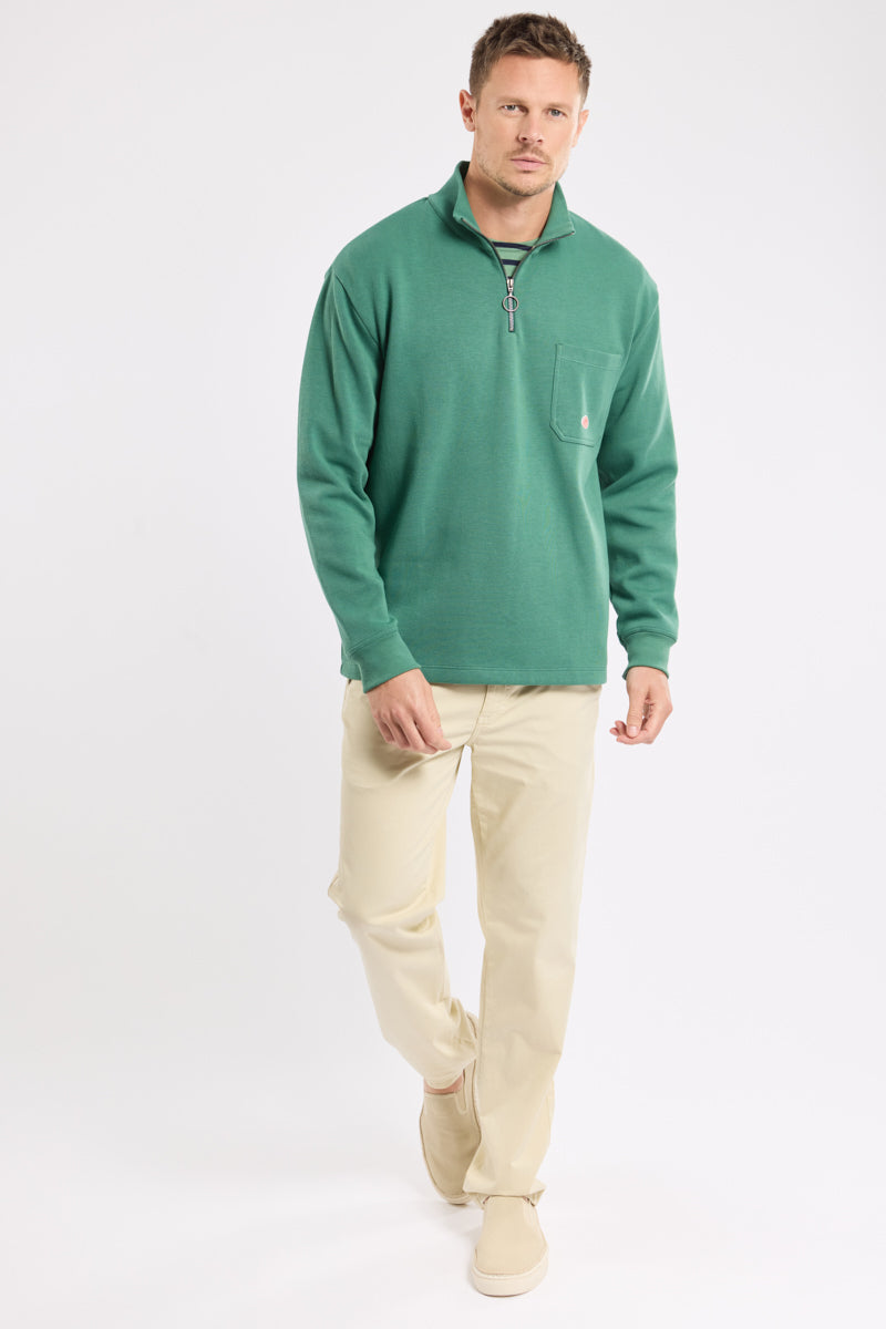 armor-lux-h-ritage-sweat-homme-col-camionneur-coton-pais image 3