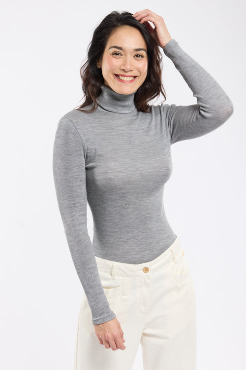 armor-lux-h-ritage-t-shirt-col-roul-femme-laine-et-soie-manches-longues image 2