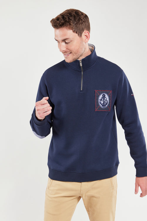 armor-lux-sweat-zip-col-homme-sweat-molleton-col-zipp image 5