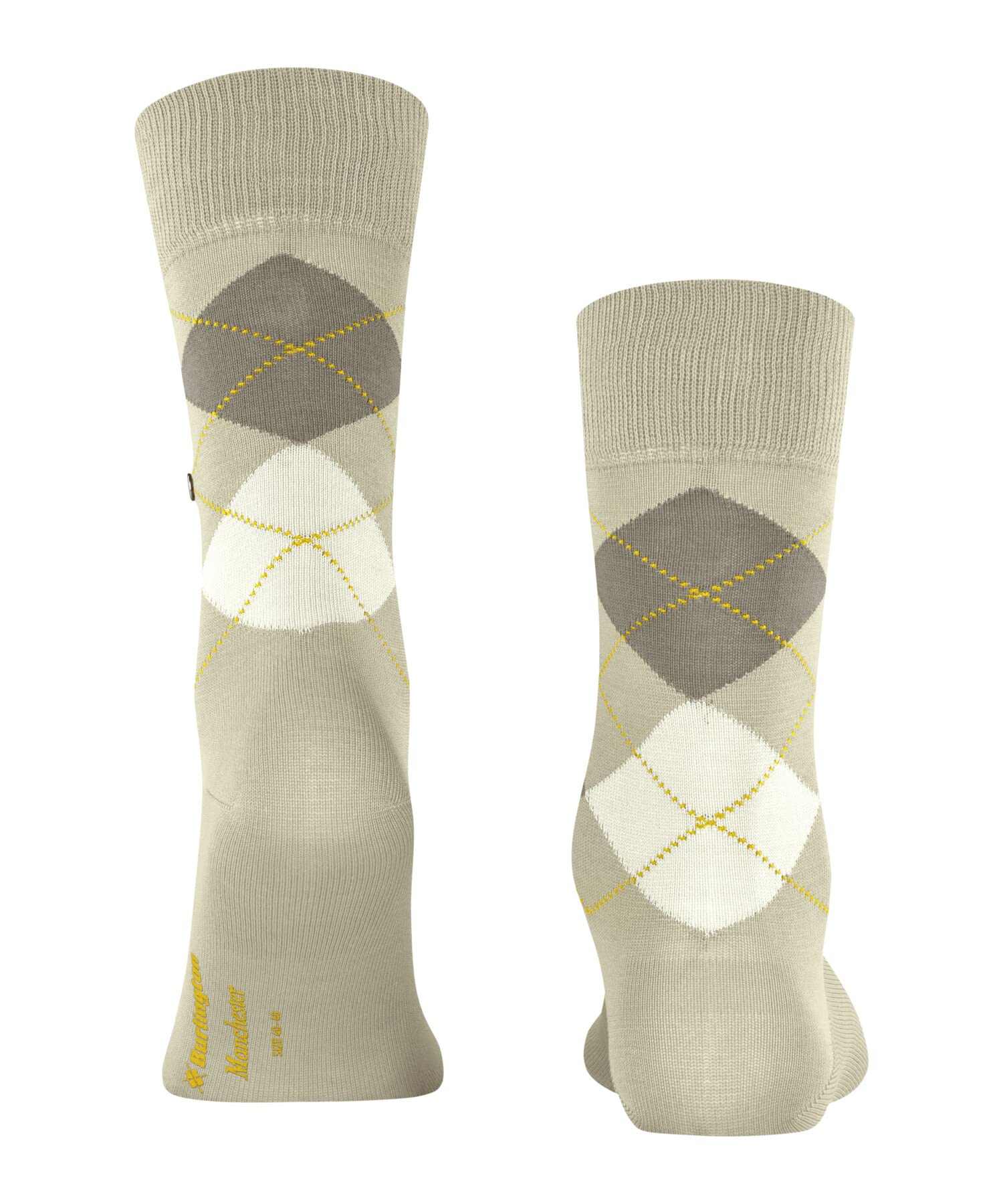burlington-manchester-chaussettes-homme-coton-argyle-beige-gravel-40-46 image 2