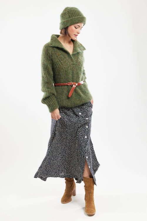 armor-lux-jupe-longue-femme-pois-cupro-fluide image 2