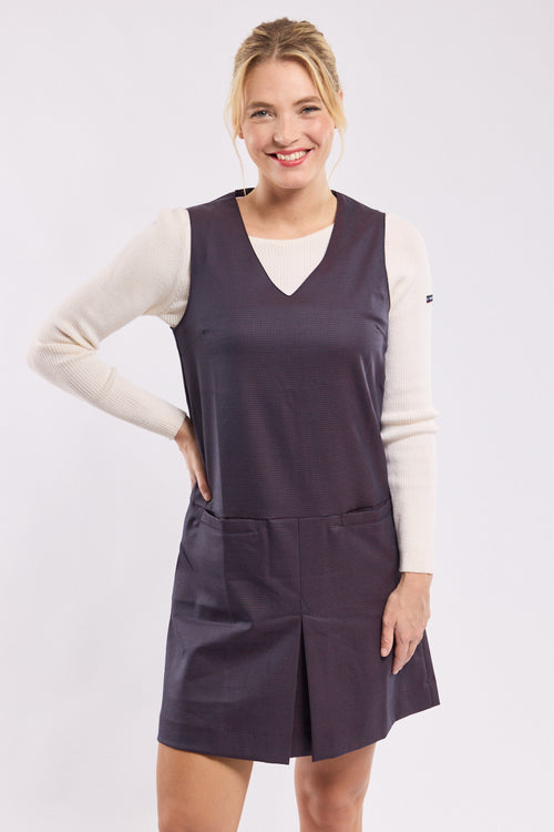 armor-lux-robe-sans-manches-carreaux-col-v-femme image 3