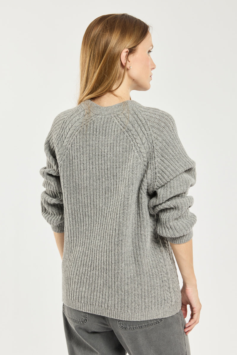 armor-lux-pull-irlandais-femme-col-rond-torsades-laine image 4