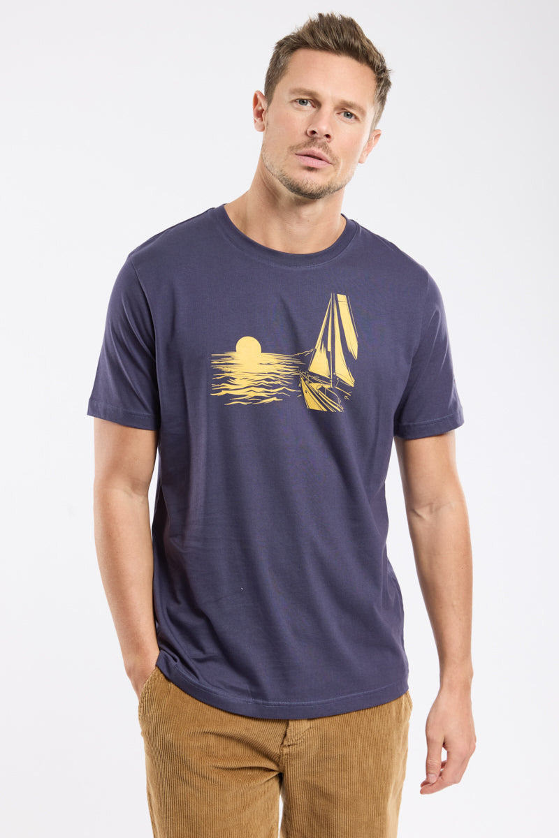 armor-lux-t-shirt-homme-s-rigraphi-coton-l-ger-col-rond image 1