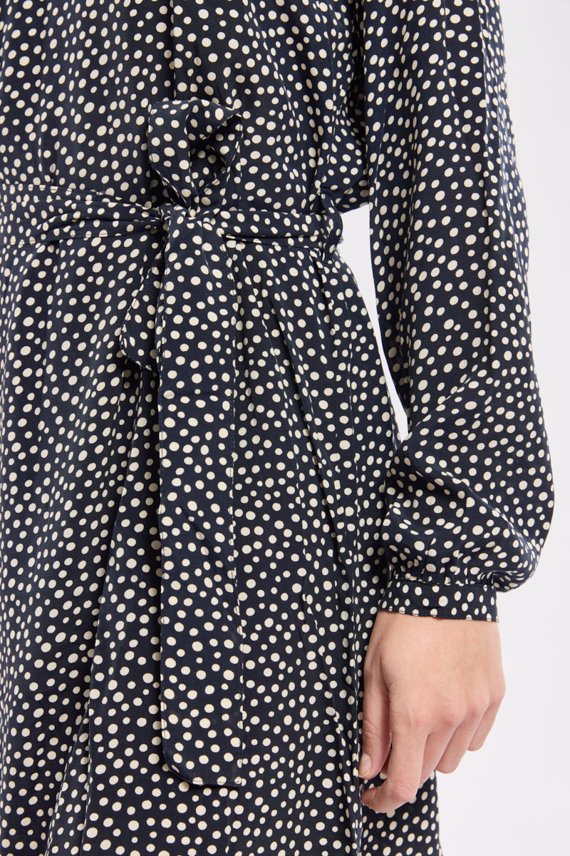 armor-lux-robe-ceintur-e-pois-cupro-manches-longues image 4