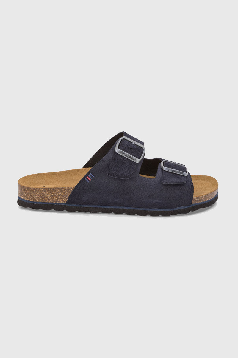 armor-lux-mules-deux-brides-zef-homme-cuir-marine image 3