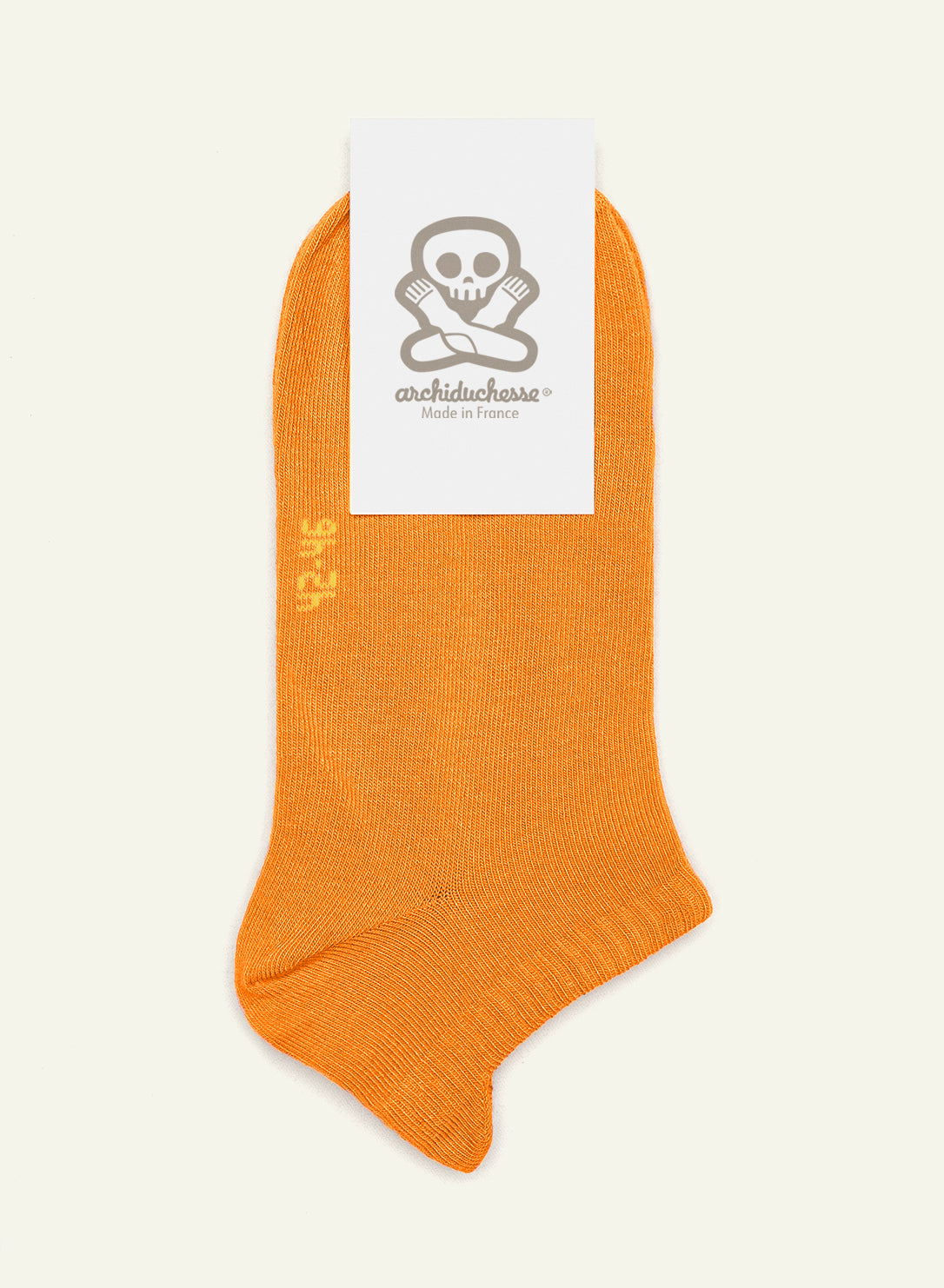 archiduchesse-socquette-basse-orange-mandarine-coton-unisexe image 5