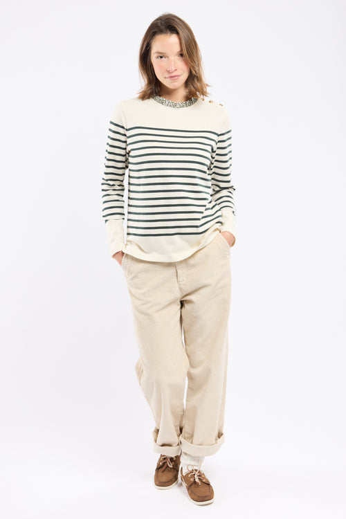 armor-lux-marini-re-femme-col-fleuri-jersey-rustique-100-coton image 5
