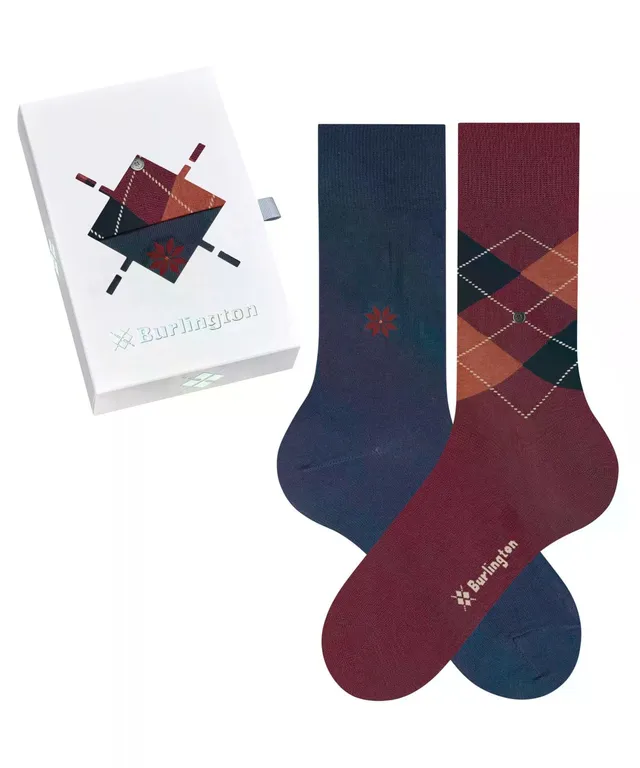 burlington-everyday-x-mas-lot-2-paires-chaussettes-homme-coton-argyle-unie image 1