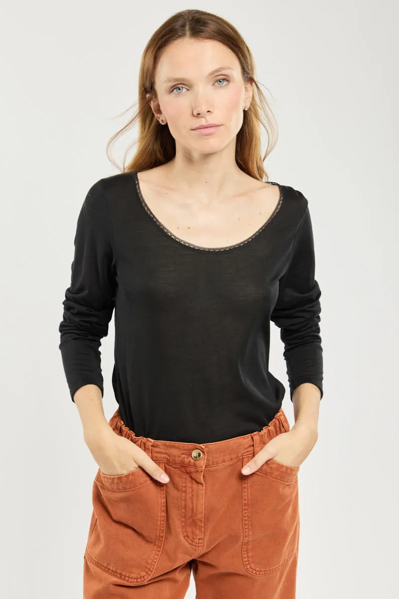 armor-lux-t-shirt-manches-longues-femme-100-soie image 1