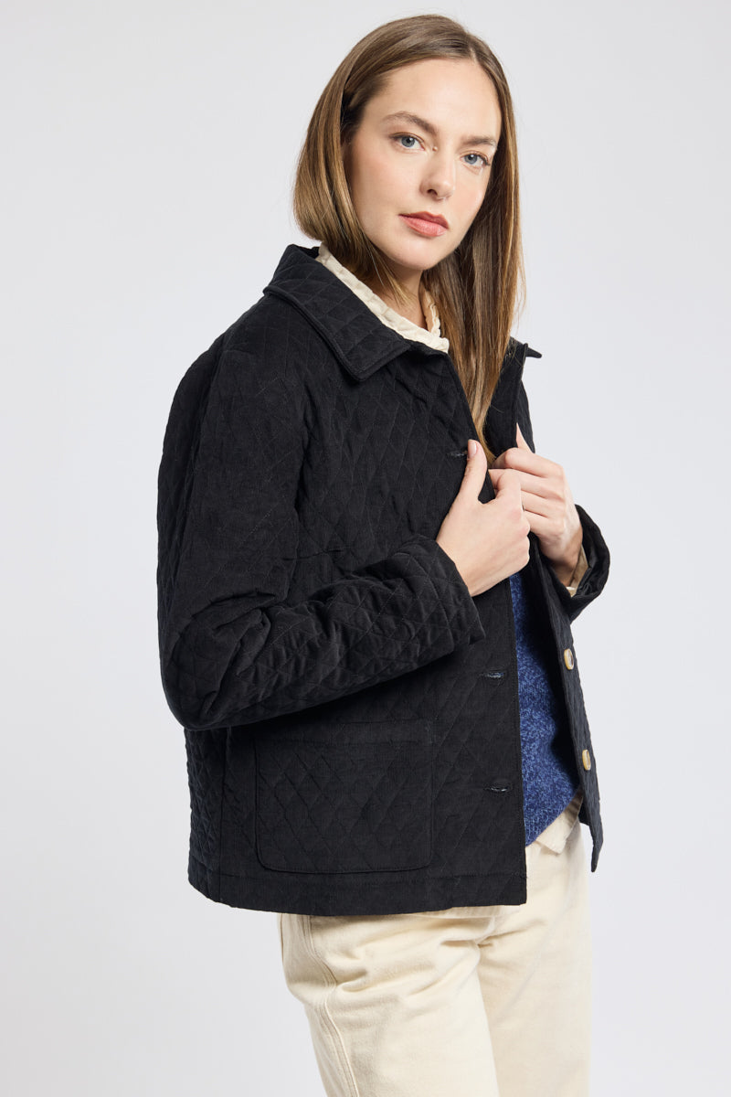 armor-lux-veste-velours-matelass-e-femme-coton image 2