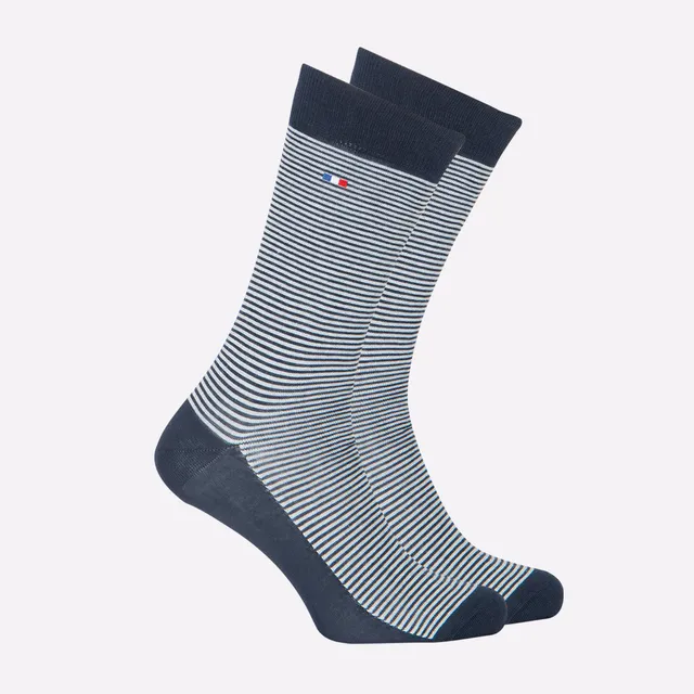 eminence-chaussettes-mi-hautes-homme-coton-peign-made-in-france-marine image 1