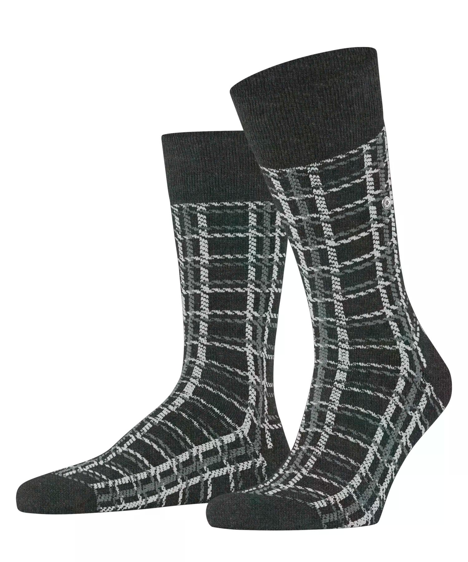 burlington-grid-chaussettes-homme-gris-anthracite-melange-3080-40-46-coton-cache image 1