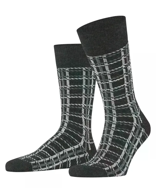 burlington-grid-chaussettes-homme-gris-anthracite-melange-3080-40-46-coton-cache image 1