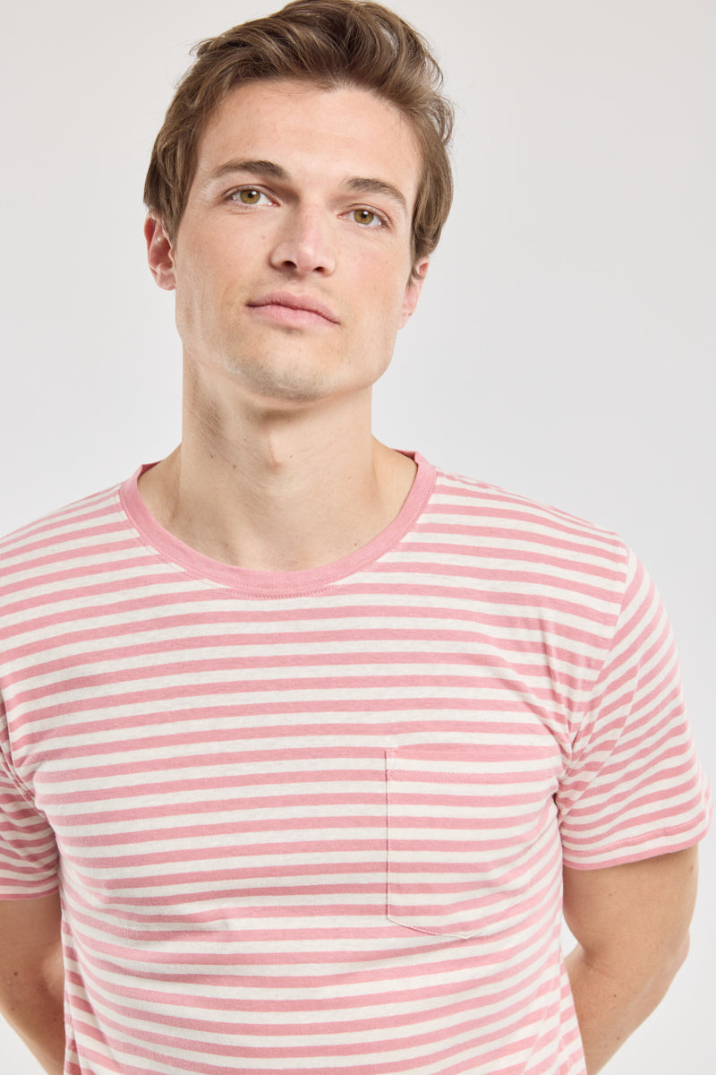 armor-lux-t-shirt-homme-ray-coton-lin-poche-poitrine image 3