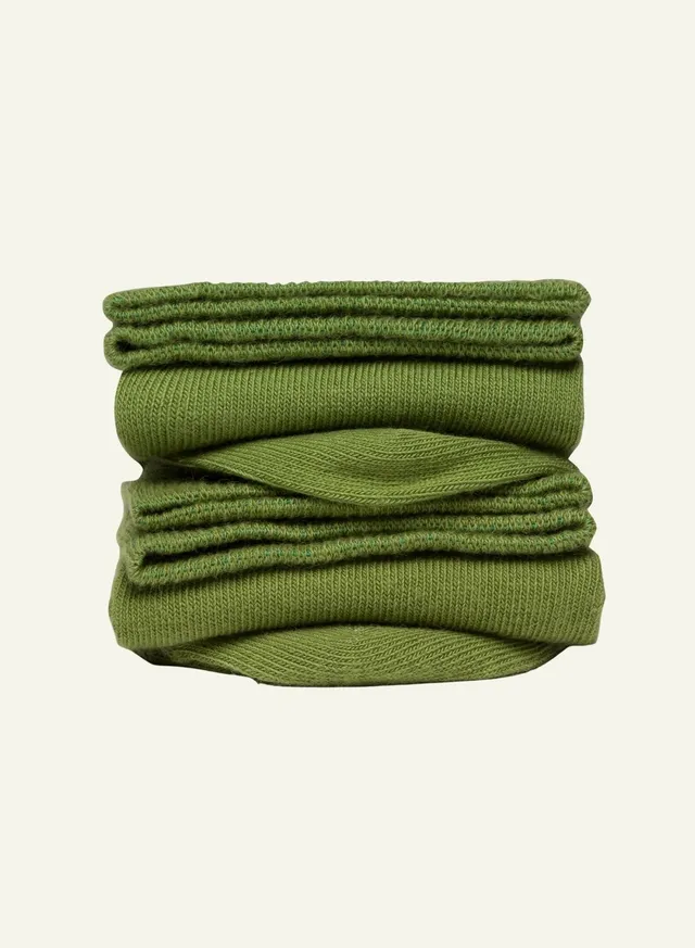 archiduchesse-de-ville-vert-olive-chaussettes-mi-mollet-coton image 1