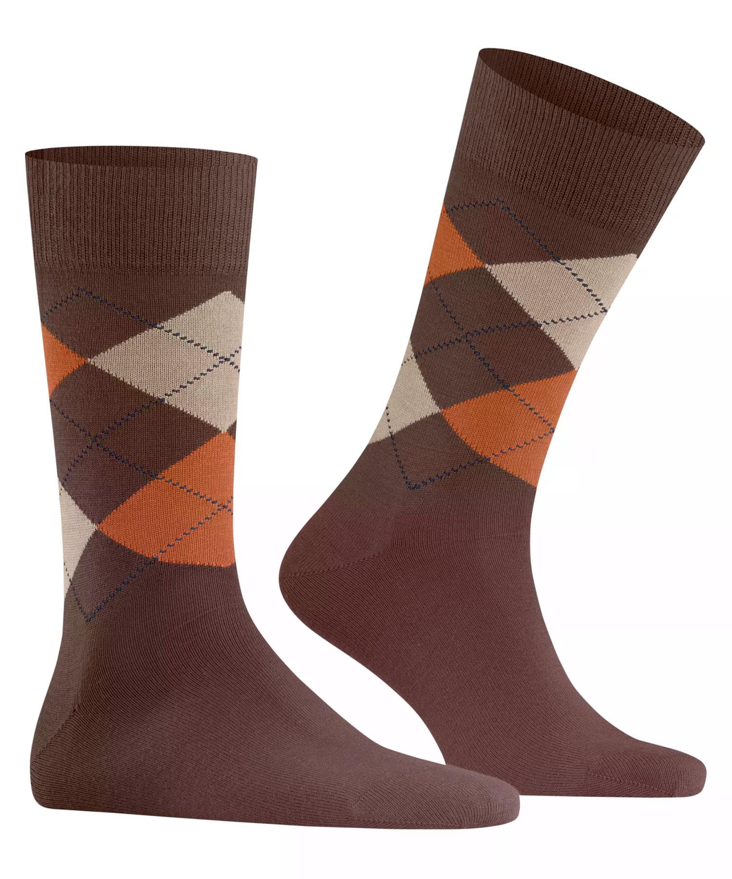 burlington-edinburgh-chaussettes-homme-laine-fantaisie-argyle-marron-hazelnut-52 image 3