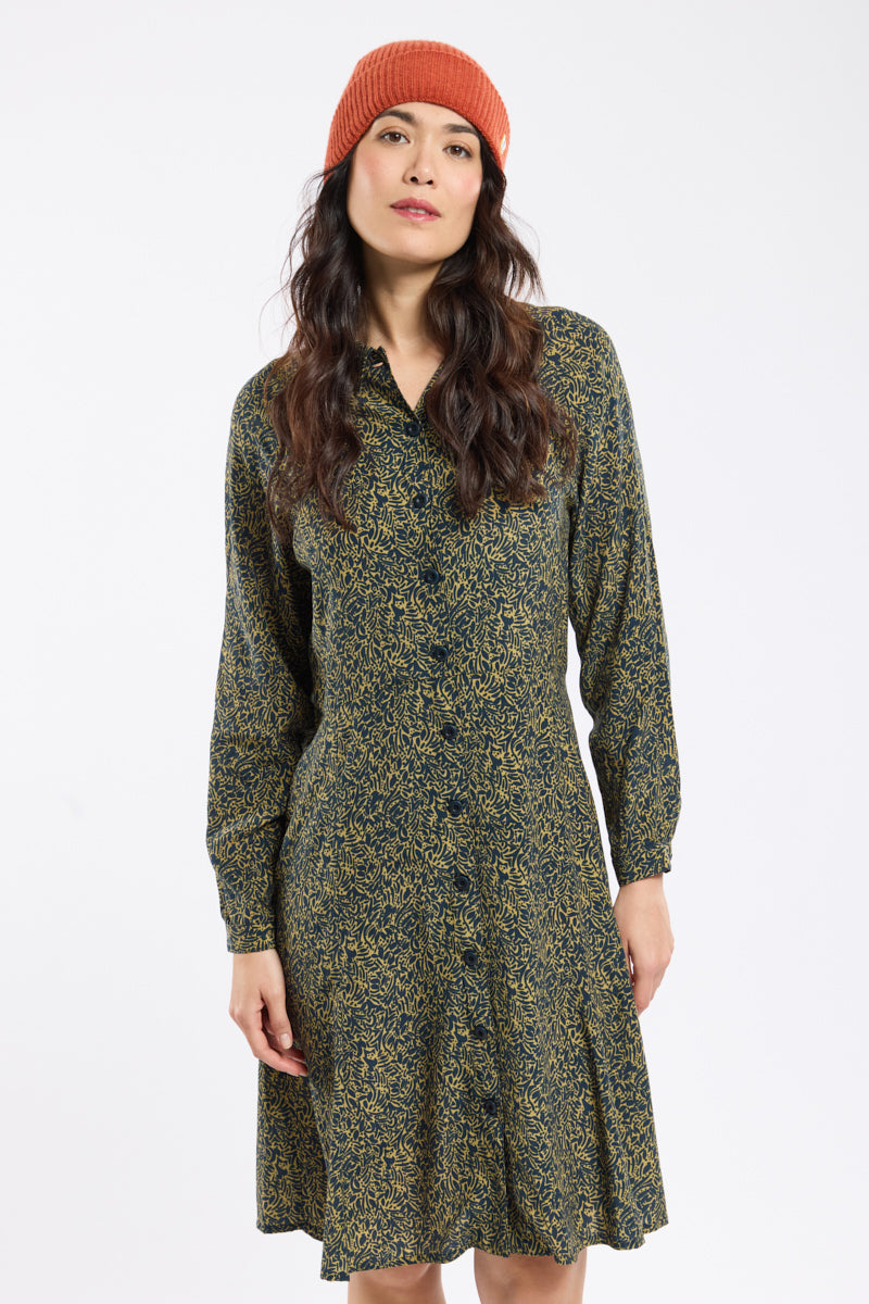 armor-lux-robe-chemise-imprim-e-feuillage-cupro-femme image 3