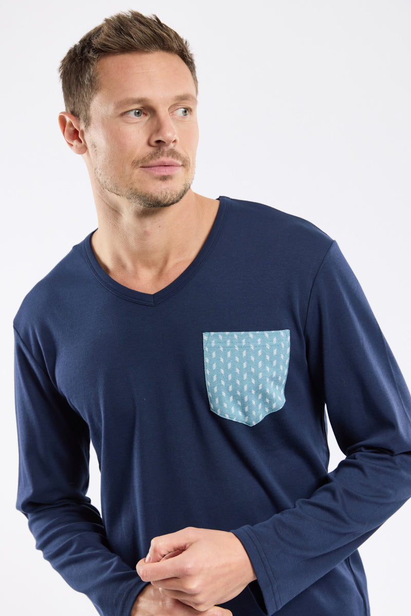 armor-lux-pyjama-homme-micromotifs-coton image 4
