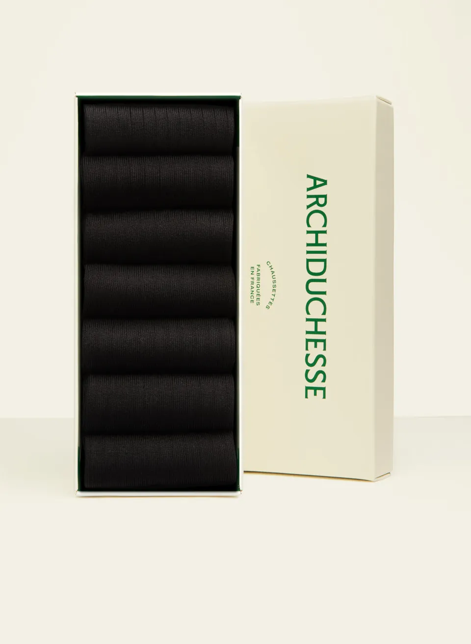 archiduchesse-semainier-classique-de-luxe-7-chaussettes-mi-hautes-noires image 1