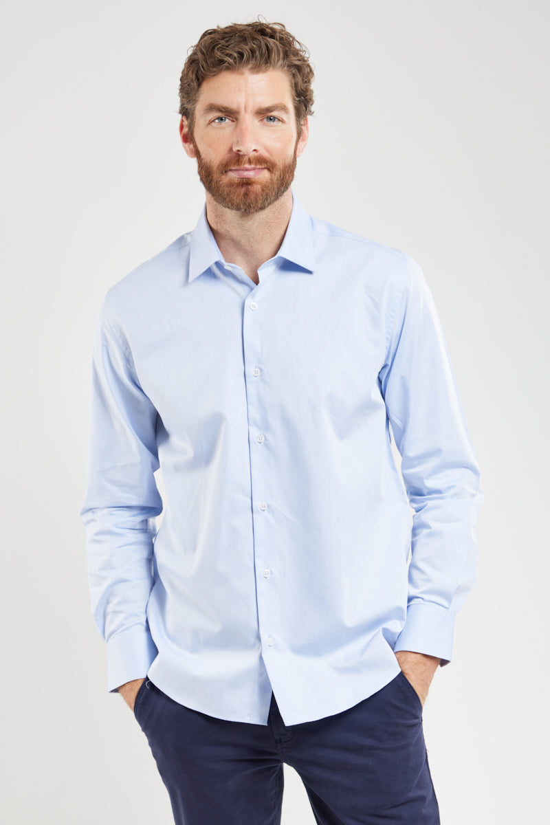armor-lux-chemise-homme-coupe-ajust-e-coton-col-italien image 1