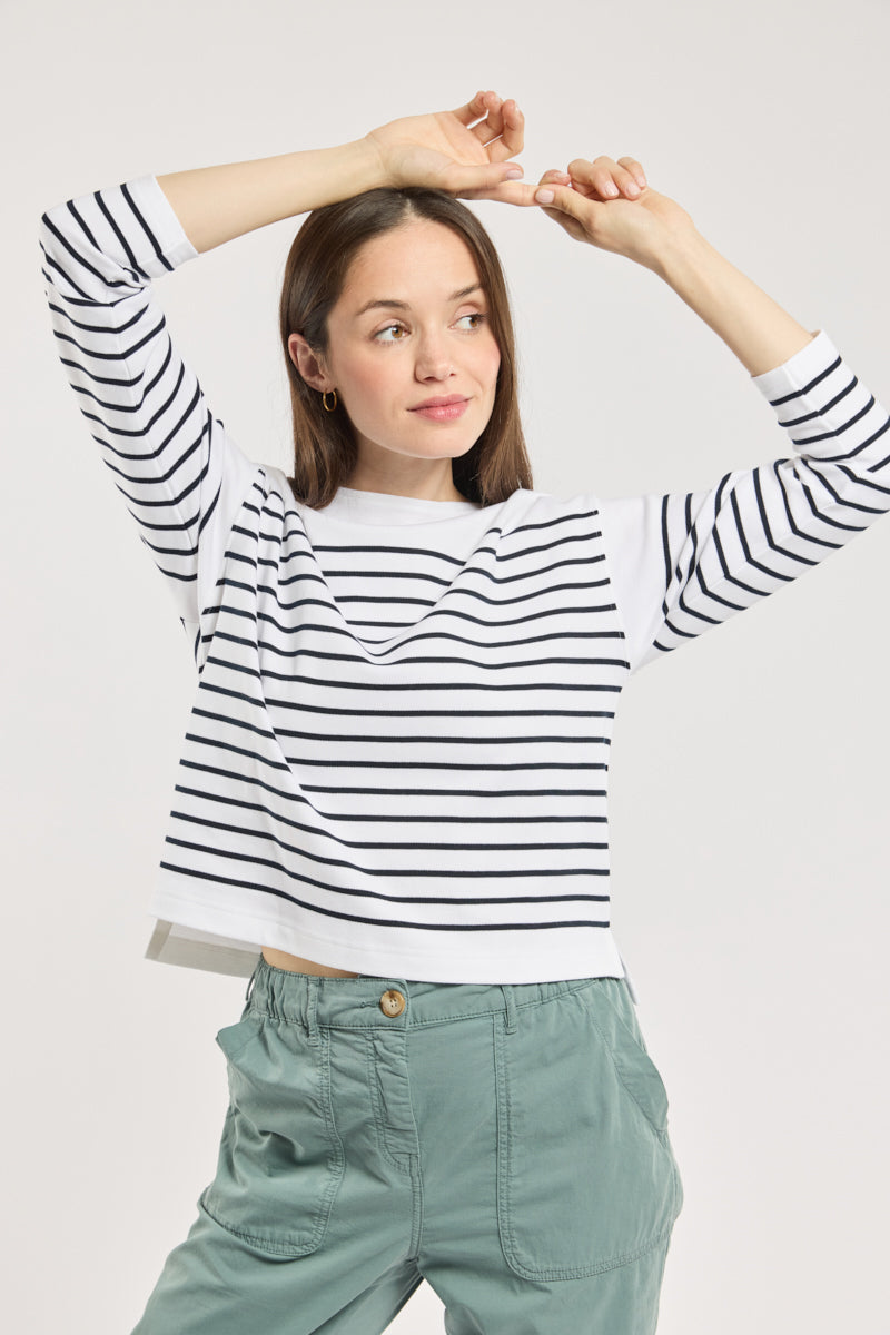 armor-lux-marini-re-coton-pais-femme-manches-longues image 1