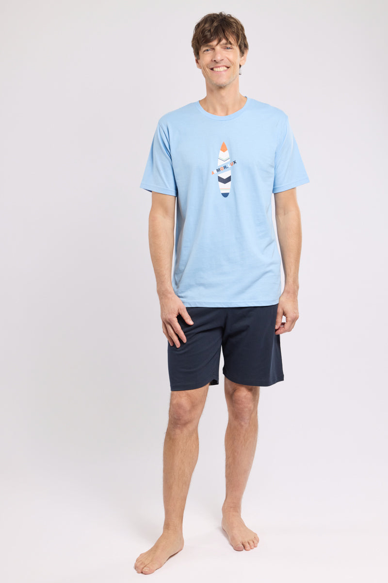 armor-lux-pyjama-short-surf-homme-coton image 3