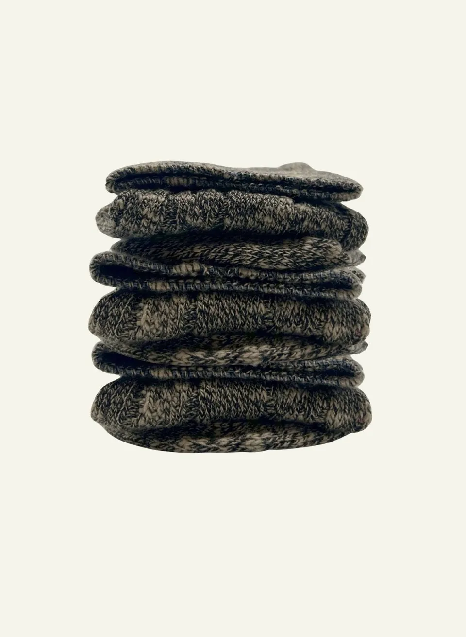 archiduchesse-d-hiver-noir-gris-chaussettes-mi-hautes-chaudes-coton image 1
